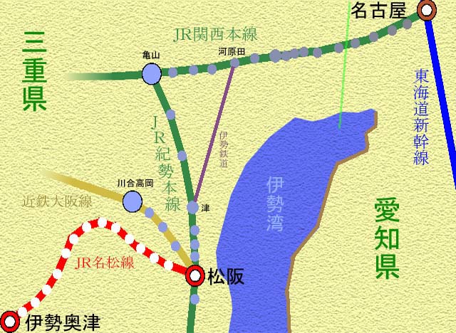 名松線周辺路線図